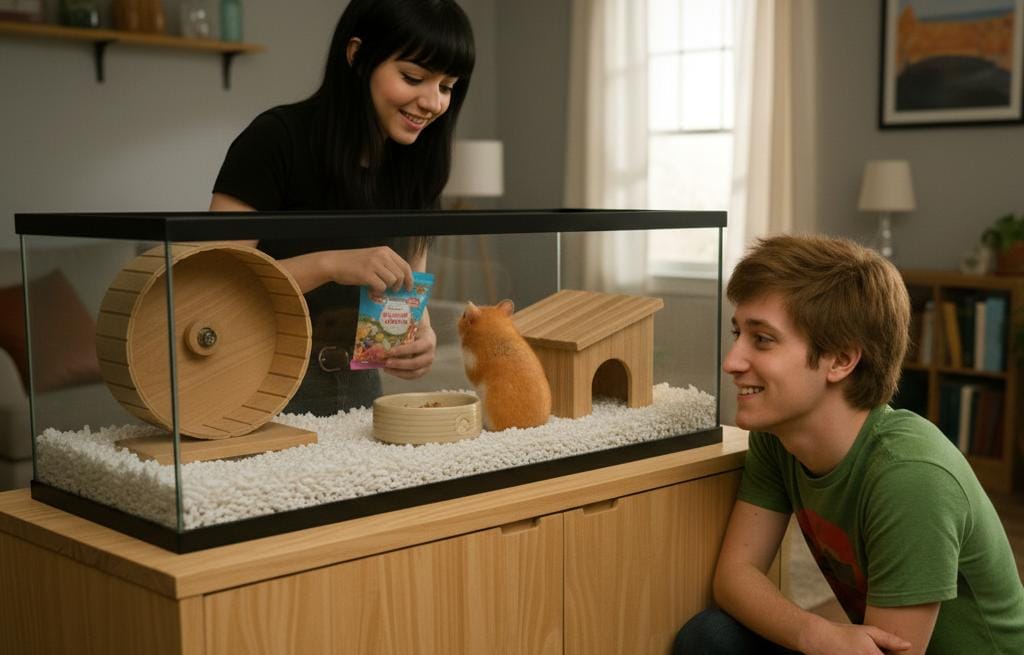 Ambiente seguro para brincadeiras, fundamental para a Interação com um Hamster